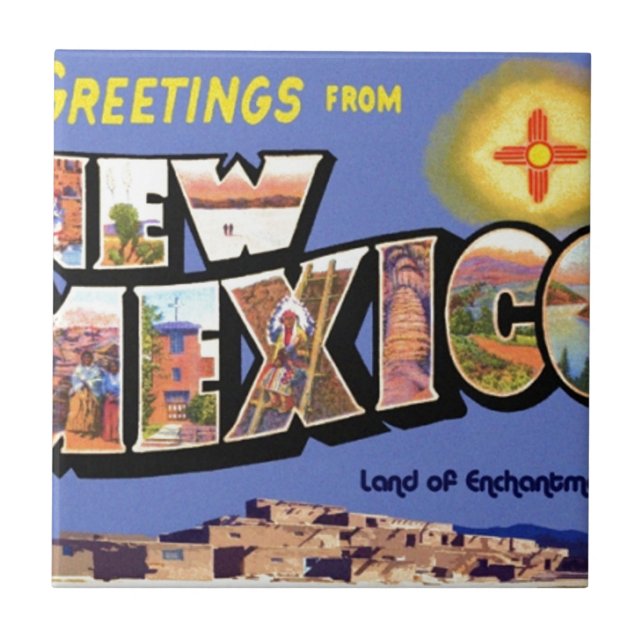 Greetings From New Mexico Tile (Front)