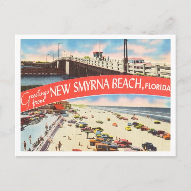 Greetings from New Smyrna Beach, Florida Travel Postcard (Front)