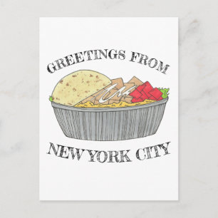 Greetings from New York City Halal Cart Food Postcard