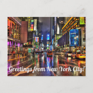 Greetings From New York City Times Square Postcard