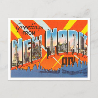 Greetings from New York City Vintage Travel Postcard