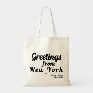 Greetings From New York - custom Wedding favor Tote Bag