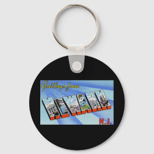 Greetings from Newark New Jersey Key Ring