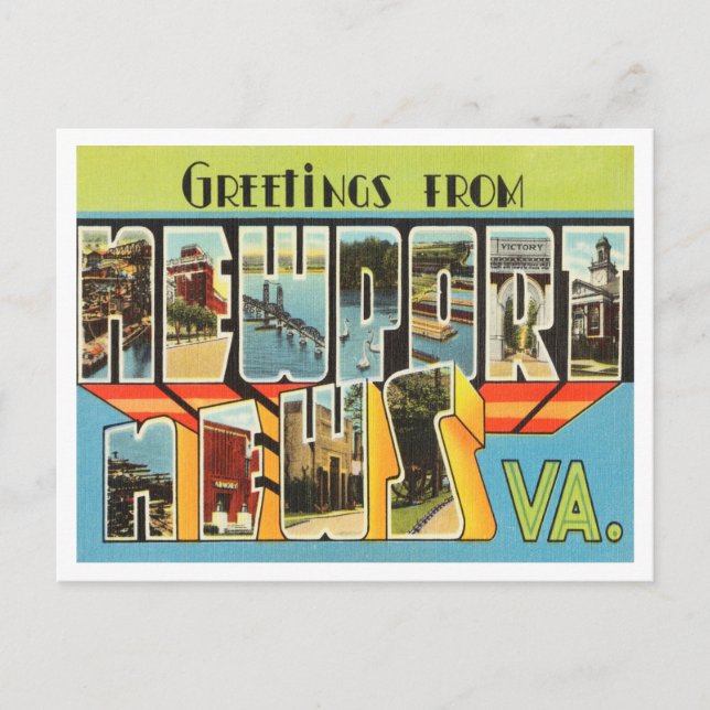 Greetings from Newport News, Virginia Travel Postcard (Front)