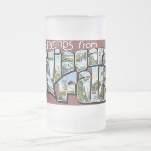 Greetings from Niagara Falls! Frosted Glass Beer Mug
