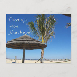 Greetings from NJ - Tiki & Palm Postcard