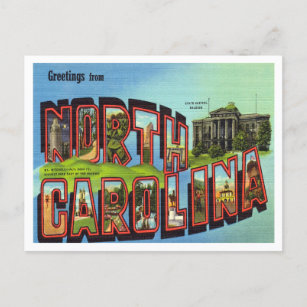 Greetings from North Carolina Vintage Travel Postc Postcard