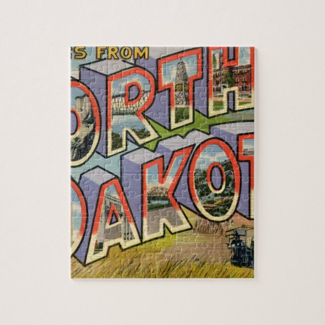 Greetings From North Dakota Jigsaw Puzzle (Vertical)