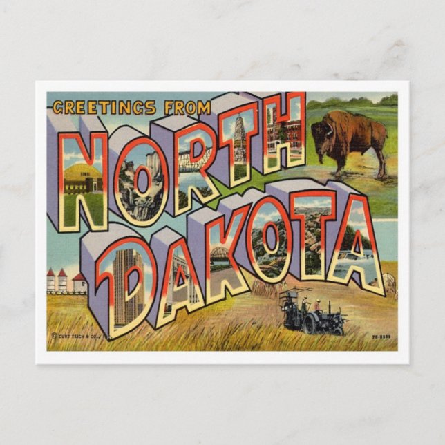 Greetings From North Dakota Postcard (Front)