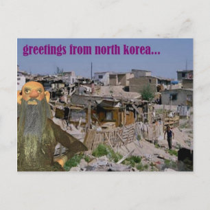 greetings from north korea postcard