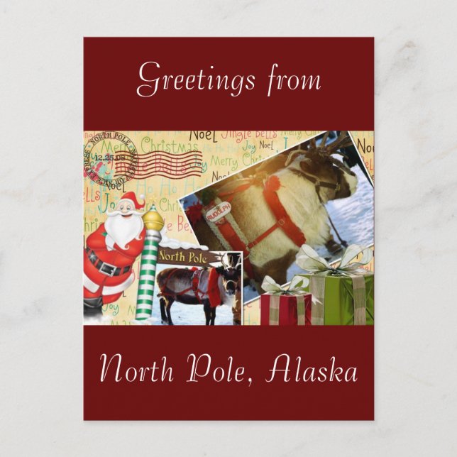 Greetings From North Pole, Alaska Postcard (Front)