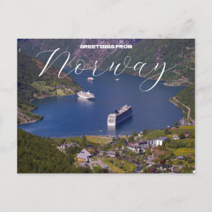 Greetings from Norway Cruise Postcard
