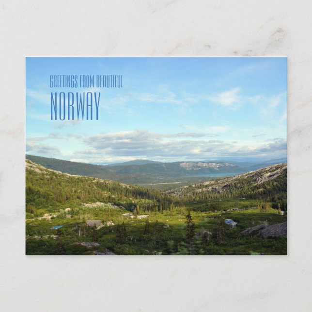 Greetings from Norway landscape photo card (Front)