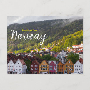 Greetings from Norway Landscape Travel Postcard