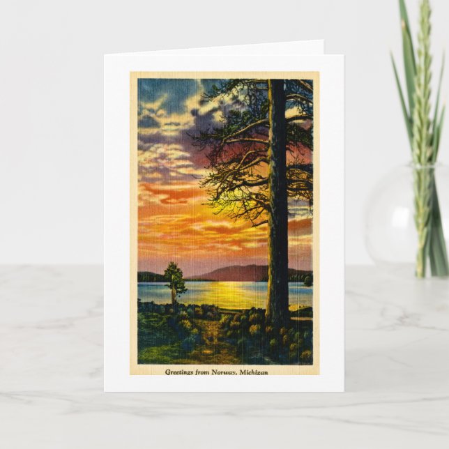 Greetings from Norway, Michigan - Vintage Card (Front)