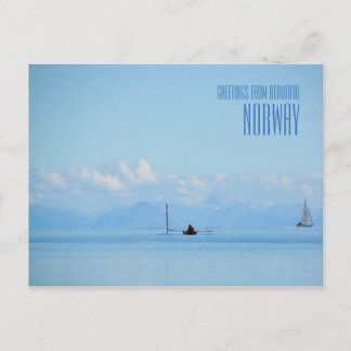 Greetings from Norway ocean photo card