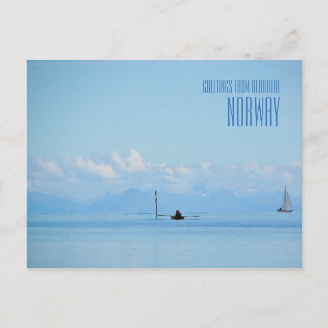 Greetings from Norway ocean photo card (Front)