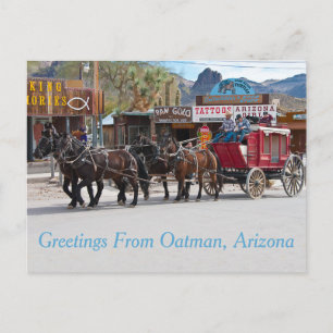 Greetings From Oatman, Arizona Postcard