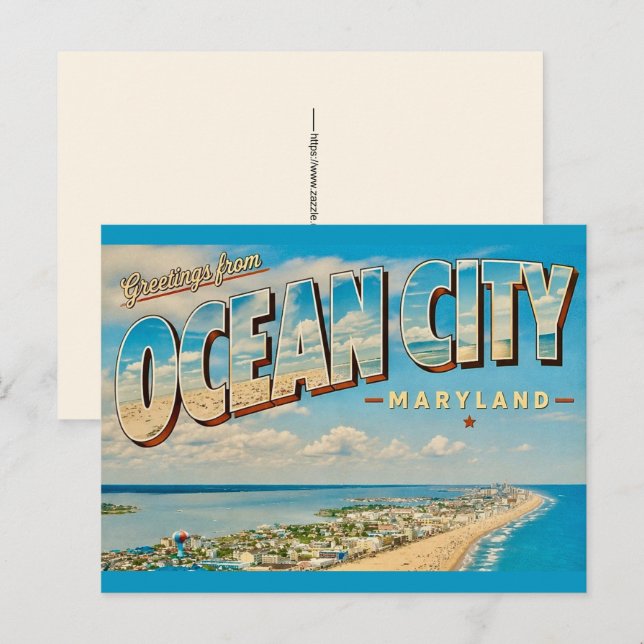 Greetings From Ocean City MD Postcard (Front/Back)