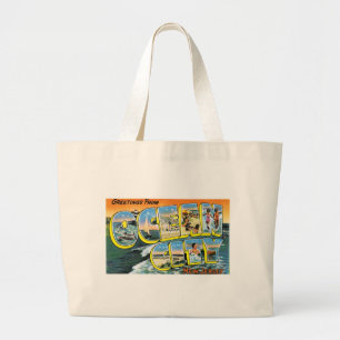 Greetings from Ocean City, New Jersey! Large Tote Bag