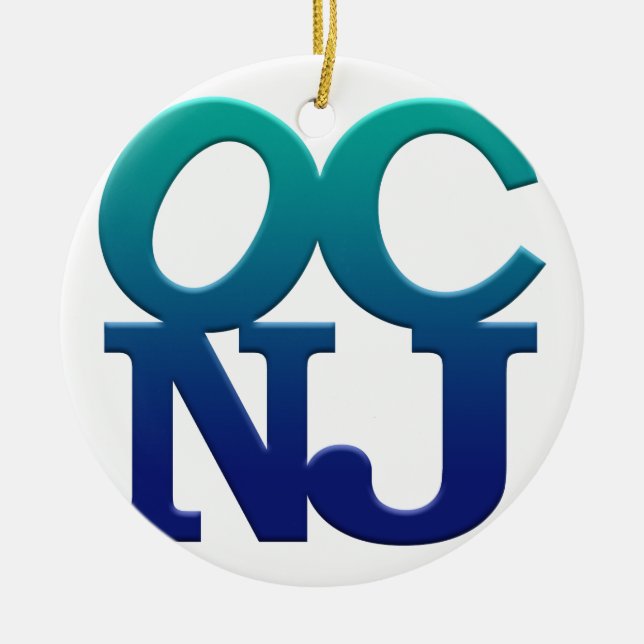 Greetings from Ocean City NJ Ceramic Tree Decoration (Front)