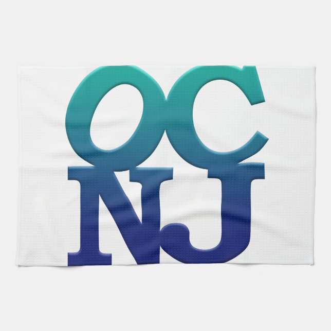 Greetings from Ocean City NJ Tea Towel (Horizontal)