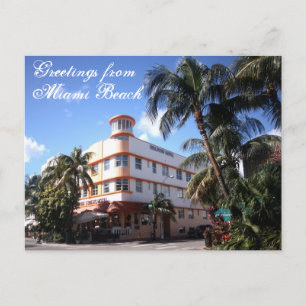 Greetings from Ocean Drive in Miami Beach Postcard