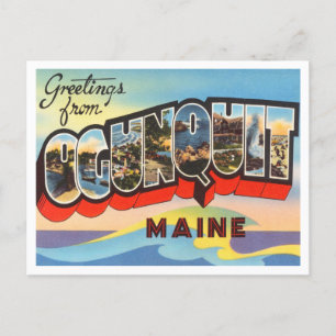 Greetings from Ogunquit, Maine Vintage Travel Postcard