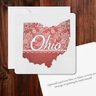 Greetings from Ohio Stitched Look Christmas Holiday Card