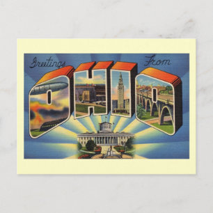 Greetings from Ohio Vintage Postcard
