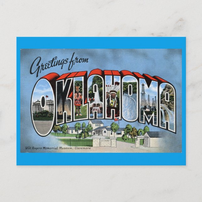 Greetings From Oklahoma Postcard (Front)