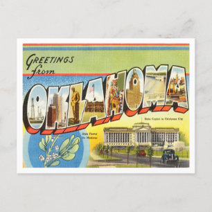 Greetings from Oklahoma Vintage Travel Postcard