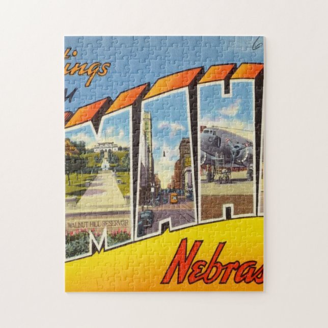 Greetings From Omaha Nebraska Jigsaw Puzzle (Vertical)