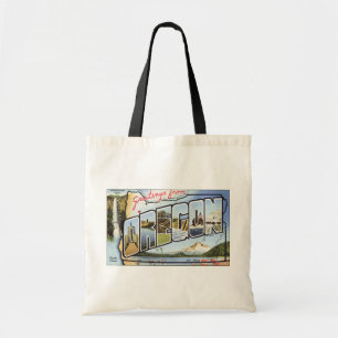 Greetings From Oregon Pacific Ocean, Vintage Tote Bag