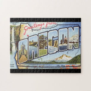 Greetings from Oregon_Vintage Travel Poster Jigsaw Puzzle