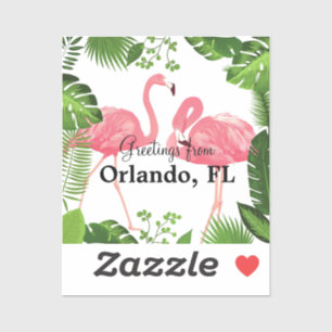 Greetings from Orlando, Florida, Pink Flamingos,