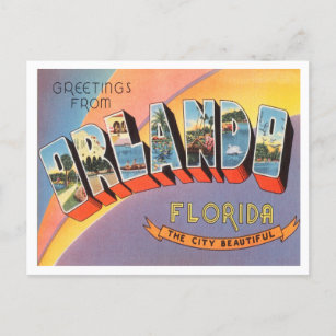 Greetings from Orlando, Florida Vintage Travel Postcard