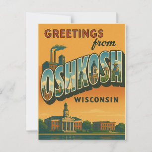 Greetings From Oshkosh Wisconsin Postcard