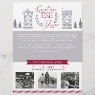 Greetings From Our Home to Years Family Christmas Custom Letterhead