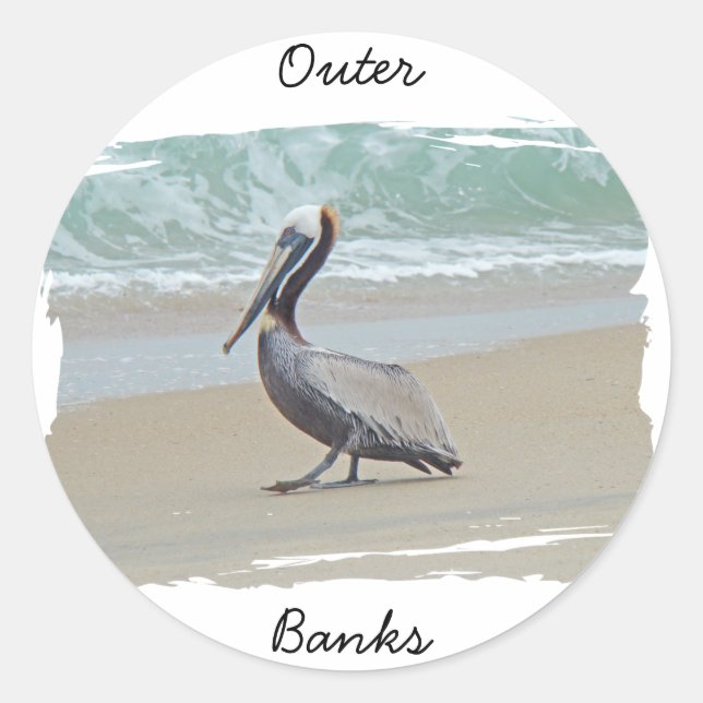 Greetings From Outer Banks OBX NC Classic Round Sticker (Front)