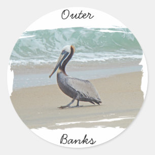 Greetings From Outer Banks OBX NC Classic Round Sticker