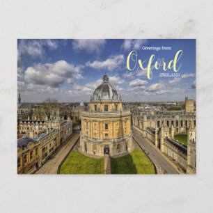 Greetings from Oxford England Travel Postcard  