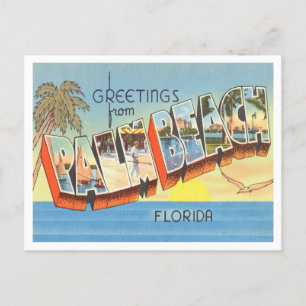 Greetings from Palm Beach, Florida Vintage Travel Postcard