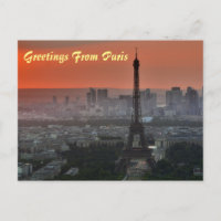 Greetings From Paris Eiffel Tower European Art