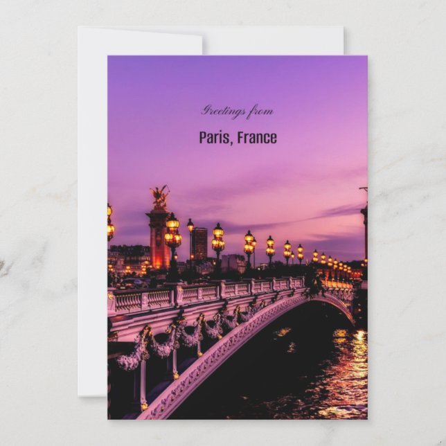 Greetings from Paris, France Card (Front)
