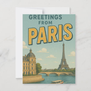 Greetings from Paris Postcard