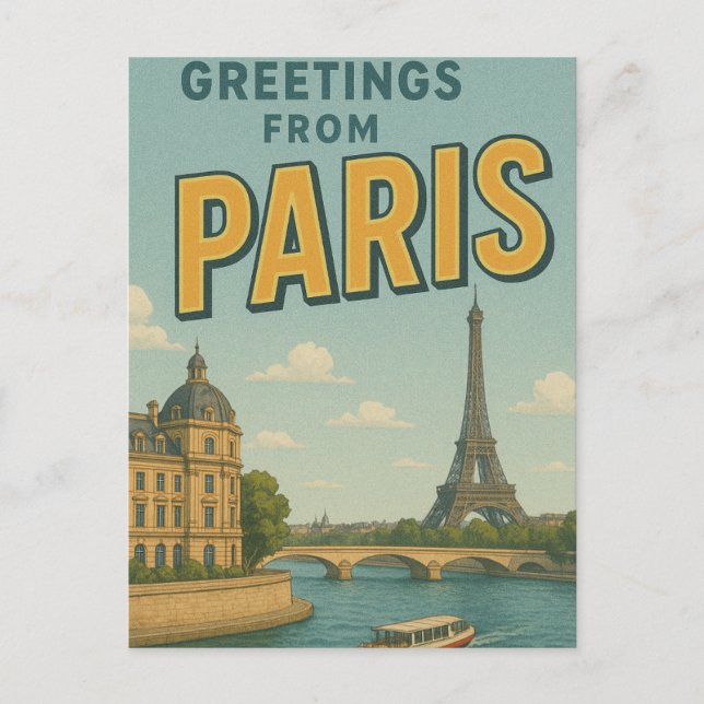 Greetings from Paris Postcard (Front)
