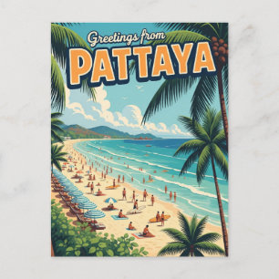 Greetings from Pattaya Beach Thailand Travel Postcard