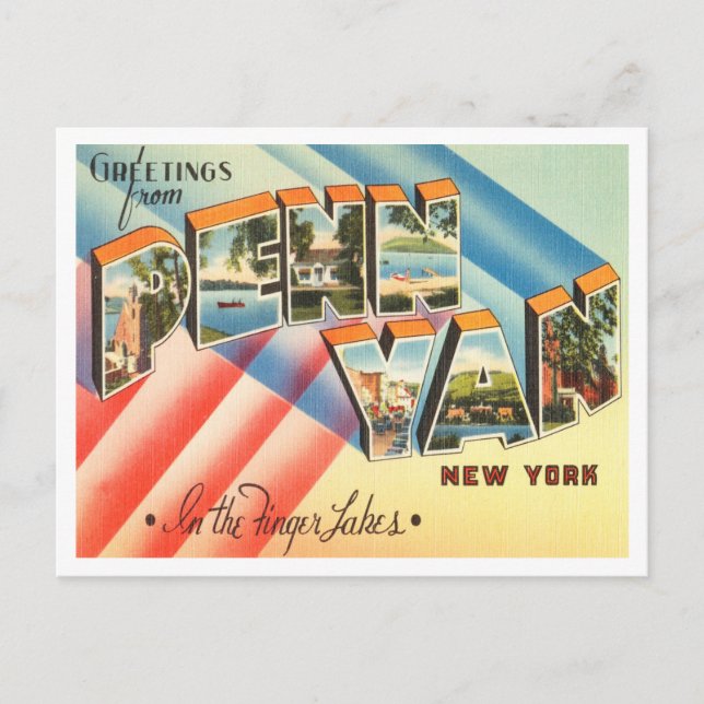Greetings from Penn Yan, New York, Finger Lakes Postcard (Front)