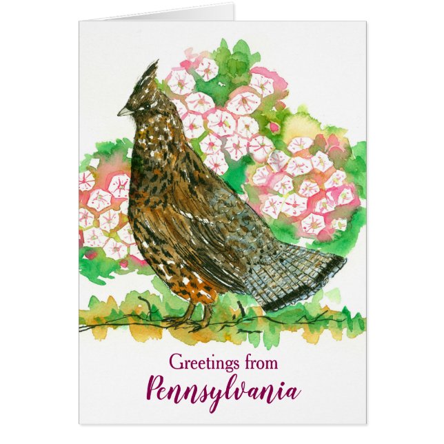Greetings from Pennsylvania Ruffed Grouse Laurel (Front)